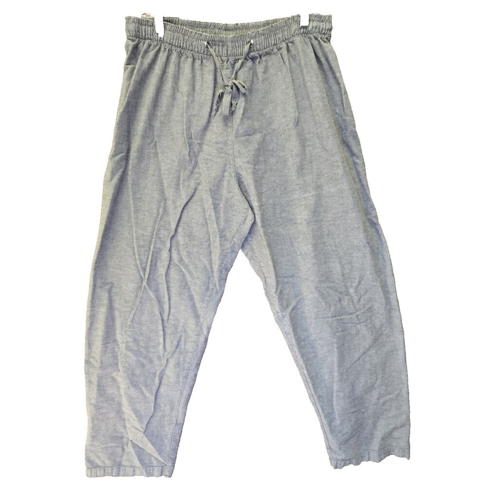 Calvin Klein Men Grey Lounge Pants Large Drawstring Sleepwear Cotton Bottoms